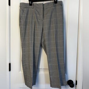 LOFT Black & Gray Glen Plaid Dress Ankle  Pants NWT